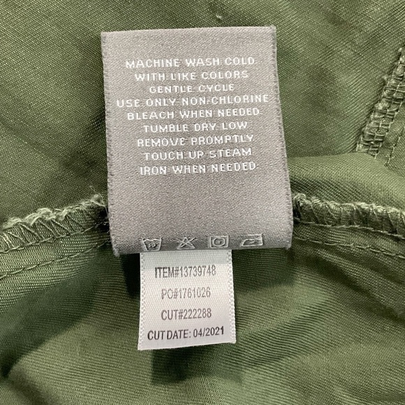 Torrid Jacket Women 00 (Med) Peplum Open Front Drawstring Retro Army Green Twill - Picture 8 of 13